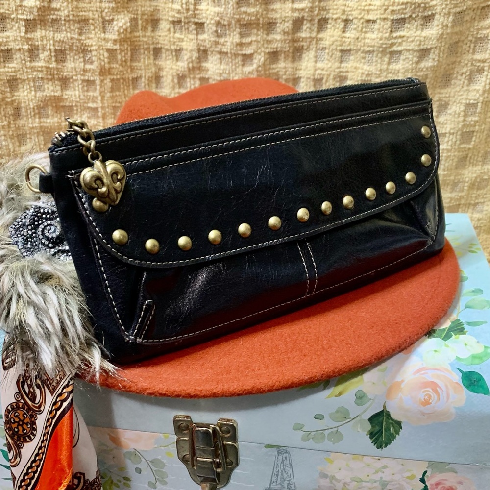 👜Kathy Van Zeland 👜👜Vintage👜👜Black /Bronce 👜👜#KZ45